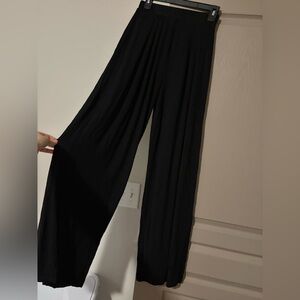 Fashion Nova Black Wide-Leg Jumpsuit Pants